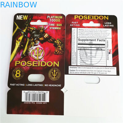 Tăng cường nam giới Bao bì Thuốc kích dục Rhino 69 Hộp giấy bạc Hiển thị với thẻ giấy