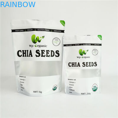 In kỹ thuật số Hạt Chia Túi bao bì Trà Thực phẩm Cấp trà Túi Ziplock có thể thay đổi được với cửa sổ rõ ràng