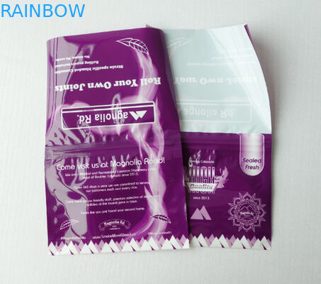 Mẫu túi đựng thuốc lá cuộn Preroll miễn phí với chất kết dính túi đựng thuốc lá 50g có khóa kéo