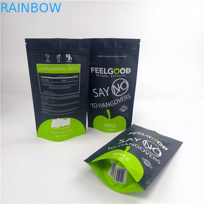 Đồ ăn nhẹ Thực phẩm Mylar 110mic Túi có dây kéo đứng Logo tùy chỉnh