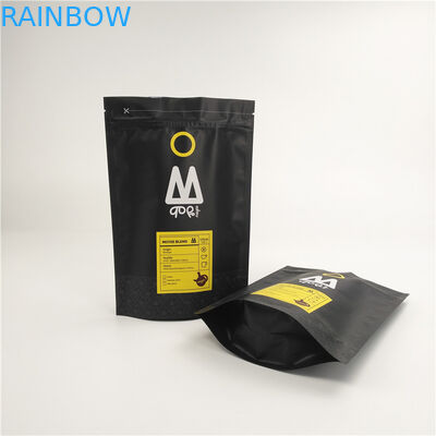 Túi giấy nhôm in ống đồng CMYK mờ với dây kéo / van