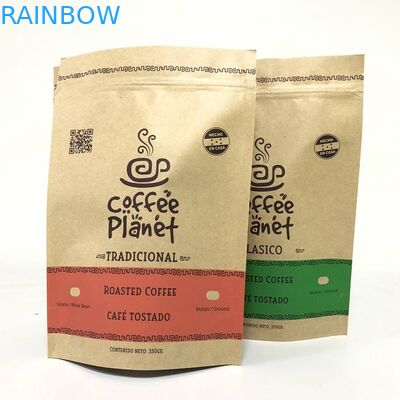 Chống mùi CMYK 120gsm Túi giấy Kraft Dây kéo có thể uốn lại