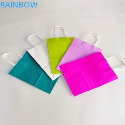 Giấy kraft CMYK 350gsm các tông Túi mua sắm hàng tạp hóa có tay cầm