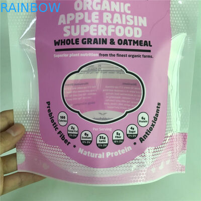 Bề mặt bóng Đứng lên Túi bao bì Túi tùy chỉnh có cửa sổ để đóng gói thực phẩm