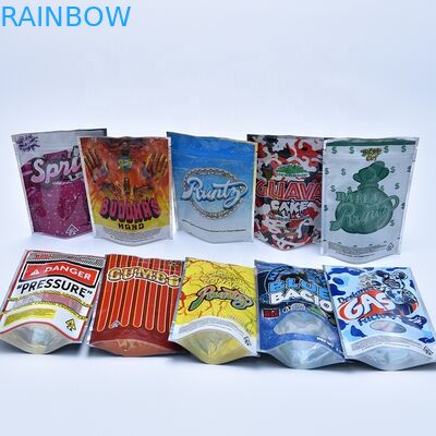 3,5 gam In ấn tùy chỉnh Bao bì cỏ dại Ziplock Chống mùi Cookies Túi Mylar Túi Ziplock chống trẻ em