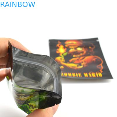 Túi bao bì Mylar cho CBD Weeds Kẹo cao su Kẹo gấu Holographic Túi có dây kéo Hương vị thảo mộc Hoa khô Túi bán lẻ thuốc lá