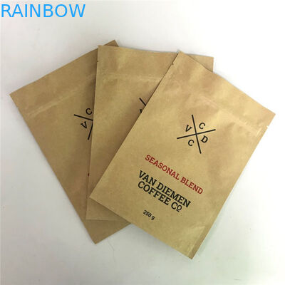 Kraft Zip Lock Stand up Pouches với Tear Notch và Matte Window