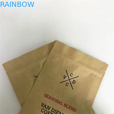 Kraft Zip Lock Stand up Pouches với Tear Notch và Matte Window