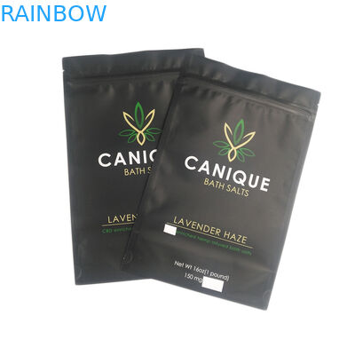 Túi chống mùi Túi thực phẩm cấp dây kéo Túi có dây kéo Hạt giống hoa khô Kim loại bạc sáng bóng Logo tùy chỉnh 16OZ Muối tắm Túi Mylar