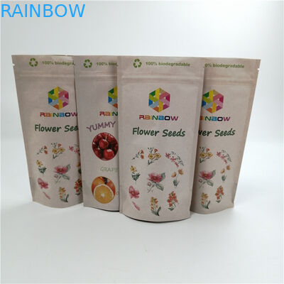 Tùy chỉnh có thể hàn lại Cr Sativa / Indica Kraft Paper Pla Bag Tweed Leaf Mylar Túi