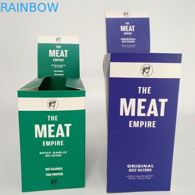 Hộp giấy bìa cứng thịt bò khô in tùy chỉnh Hộp giấy Kraft cho hộp trưng bày thanh năng lượng ăn nhẹ