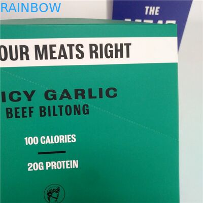 Hộp giấy bìa cứng thịt bò khô in tùy chỉnh Hộp giấy Kraft cho hộp trưng bày thanh năng lượng ăn nhẹ