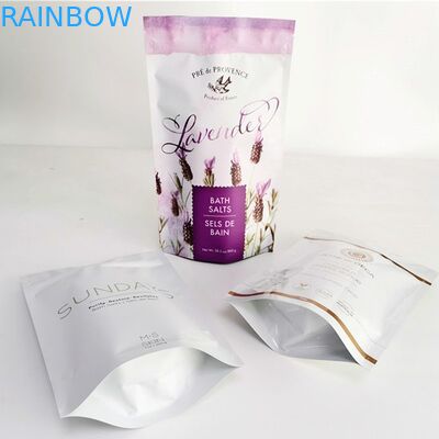 OEM Stand Up Aluminium Doypack Gold Foil Effect Túi bao bì nhựa cho muối tắm và thảo mộc