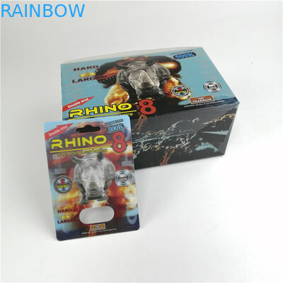 600k 700k Rhino Sex Pill Thẻ trống Capsule Vỉ 3d Card Display Box Bao bì Sex Pill