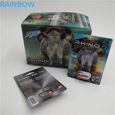 Rhino Card Sex PillPackaging 3D Card Bán nóng Hộp thuốc kích dục Rhino 30000 mới Còn hàng