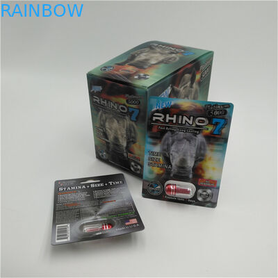 Rhino Card Sex PillPackaging 3D Card Bán nóng Hộp thuốc kích dục Rhino 30000 mới Còn hàng