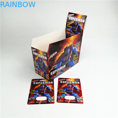 In lụa CMYK Thẻ bao bì thuốc kích dục 9x12cm