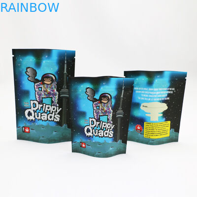 Túi có dây kéo bằng giấy bạc CMYK Mylar Weed Bao bì