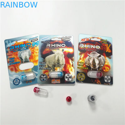 1000k Thuốc viên tình dục Rhino 69 Thẻ vỉ 3d với hình dán dính