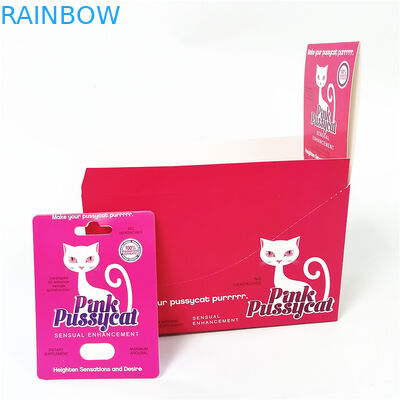 Gói Pussycat Thuốc viên nang Rhino Thẻ vỉ In UV