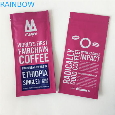 Dây kéo Bao bì hạt cà phê có mùi Chống mùi với miếng đệm nhiệt bên hông