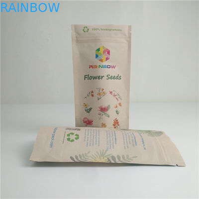 Thực phẩm Kraft có thể phân hủy được Túi niêm phong nhiệt Thân thiện với môi trường In kỹ thuật số Bao bì Logo tùy chỉnh