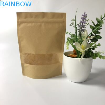 Bảo quản thực phẩm Niêm phong Kraft Ziplock Đứng lên Túi Logo tùy chỉnh