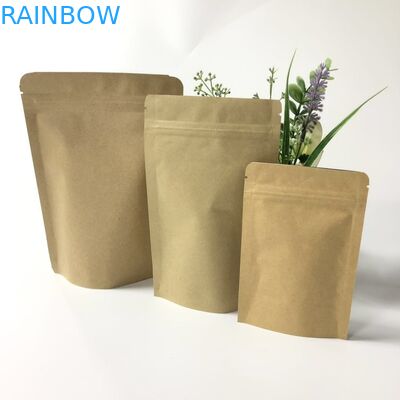 Bảo quản thực phẩm Niêm phong Kraft Ziplock Đứng lên Túi Logo tùy chỉnh