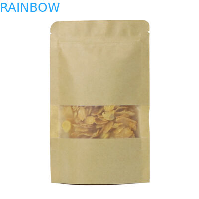 Bảo quản thực phẩm Niêm phong Kraft Ziplock Đứng lên Túi Logo tùy chỉnh