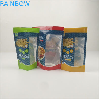 Cá khô bóng Bao bì giấy nhôm có dây kéo bằng nhựa với cửa sổ rõ