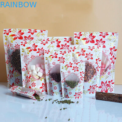 Zipper Glossy Đứng lên Bao bì Túi nhựa Logo tùy chỉnh có cửa sổ