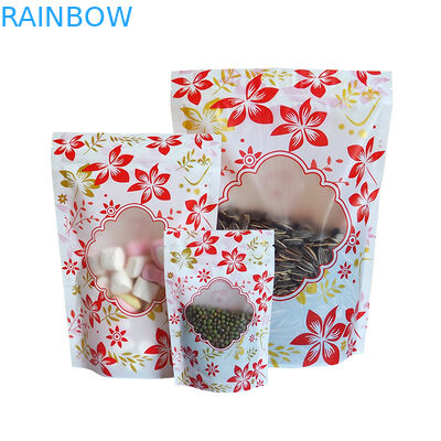 Zipper Glossy Đứng lên Bao bì Túi nhựa Logo tùy chỉnh có cửa sổ