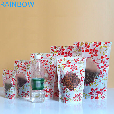 Zipper Glossy Đứng lên Bao bì Túi nhựa Logo tùy chỉnh có cửa sổ