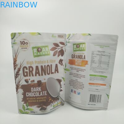 Ziplock đứng lên Túi nhôm có thể hàn lại được Bao bì thực phẩm có thể tái chế