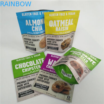 Kẹo Kẹo Nhựa kỹ thuật số tùy chỉnh in kỹ thuật số Túi đứng lên có dây kéo trên cùng