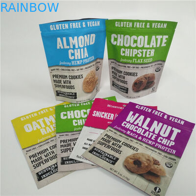 Kẹo Kẹo Nhựa kỹ thuật số tùy chỉnh in kỹ thuật số Túi đứng lên có dây kéo trên cùng