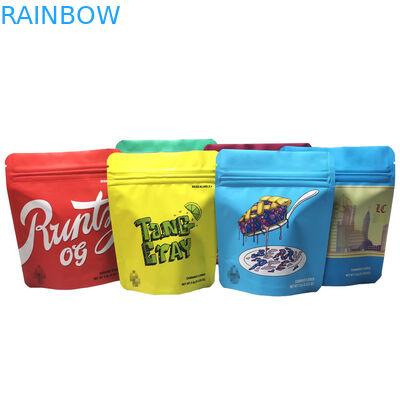 3.5g 7g 14g 1oz 1lb Túi đựng hoa cao cấp tùy chỉnh Giấy bạc in nhiều lớp Bao bì Mylar có mùi Túi Ziplock chống mùi