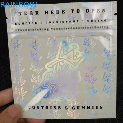 Thiết kế logo tùy chỉnh Khóa Zip Khóa mùi có thể hàn lại Giấy nhôm Mylar Nhựa Ba bên Bao bì kín Túi ba chiều