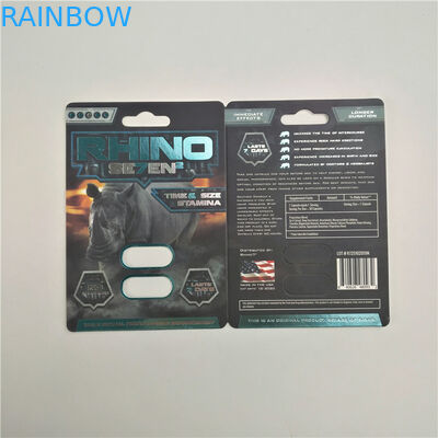 Rhino 8 3D Pills Thẻ 200mic 500K vỉ 3D Tăng cường nam giới