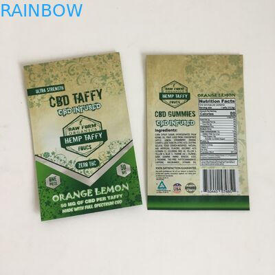 Túi chống mùi Mylar Túi Ziplock Cần sa Hoa nhựa CBD Truyền 50mg 100mg Kẹo Gummies Mylar Túi đóng gói