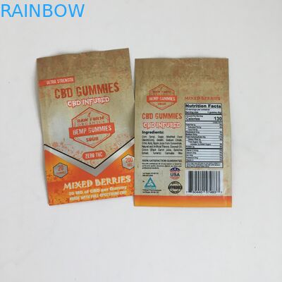 In Ziplock Cần sa Hoa Nhựa CBD Truyền 50mg 100mg Gummies Ziplock Mylar Bao bì