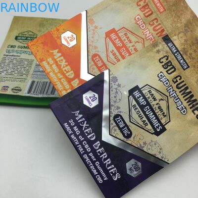 In tùy chỉnh 1g 3,5g tái chế dây kéo chống mùi hôi gấu CBD nhỏ đứng lên túi cỏ mylar 3,5g có thể ăn được