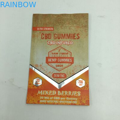 In tùy chỉnh 1g 3,5g tái chế dây kéo chống mùi hôi gấu CBD nhỏ đứng lên túi cỏ mylar 3,5g có thể ăn được