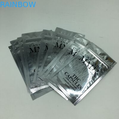 Giấy nhôm sáng bóng 1g bằng chứng có mùi Dây kéo có thể ăn được Mylar Weed Túi cần sa Túi Ziplock phẳng cho bột