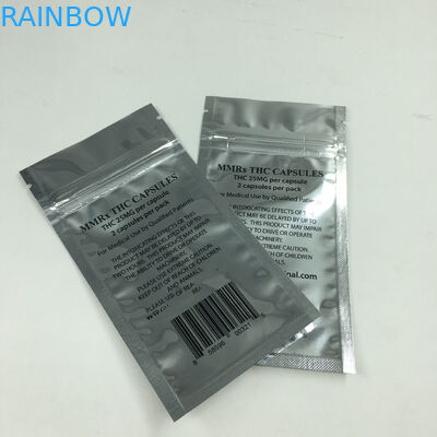 Giấy nhôm sáng bóng 1g bằng chứng có mùi Dây kéo có thể ăn được Mylar Weed Túi cần sa Túi Ziplock phẳng cho bột