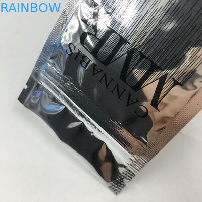 Giấy nhôm sáng bóng 1g bằng chứng có mùi Dây kéo có thể ăn được Mylar Weed Túi cần sa Túi Ziplock phẳng cho bột
