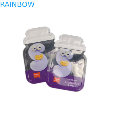 Cb Hình dạng tùy chỉnh 3 Bên Con dấu Giấy bạc Bao bì Kẹo dẻo Túi phẳng Túi nhựa tùy chỉnh Bao bì Túi khóa zip