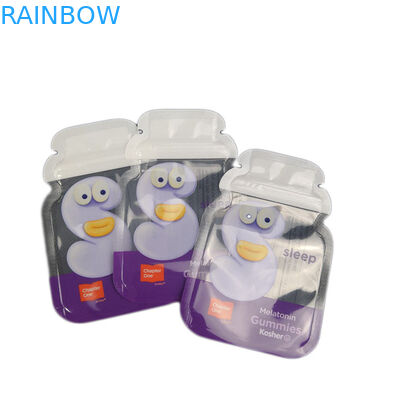 Bán buôn Hình dạng không đều đặn Nhựa Ziplock Logo tùy chỉnh Cb Túi kẹo cao su ăn được Túi bao bì