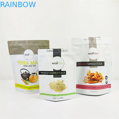 Túi bao bì nhựa 100mic CMYK Ngũ cốc ISO Ống đồng Mylar Đứng lên Túi