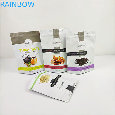 Túi bao bì nhựa 100mic CMYK Ngũ cốc ISO Ống đồng Mylar Đứng lên Túi